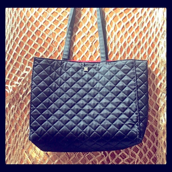 Lancome Handbags - LANCOME quilted black tote bag